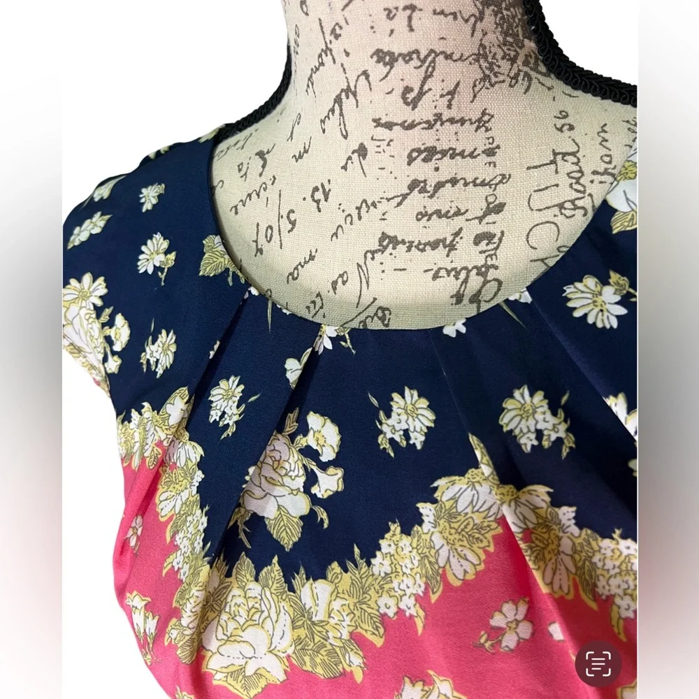 Pim + Larkin | Women’s Floral Peplum Blouse, Short Sleeve, Size S - Picture 9 of 13